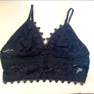 Black lace cami crop top from shein